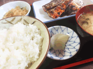 rice, soup and 3 dishes is the basic style of healthy Japanese food