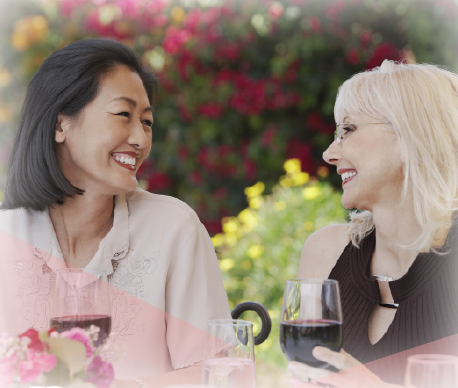 2 smiling women