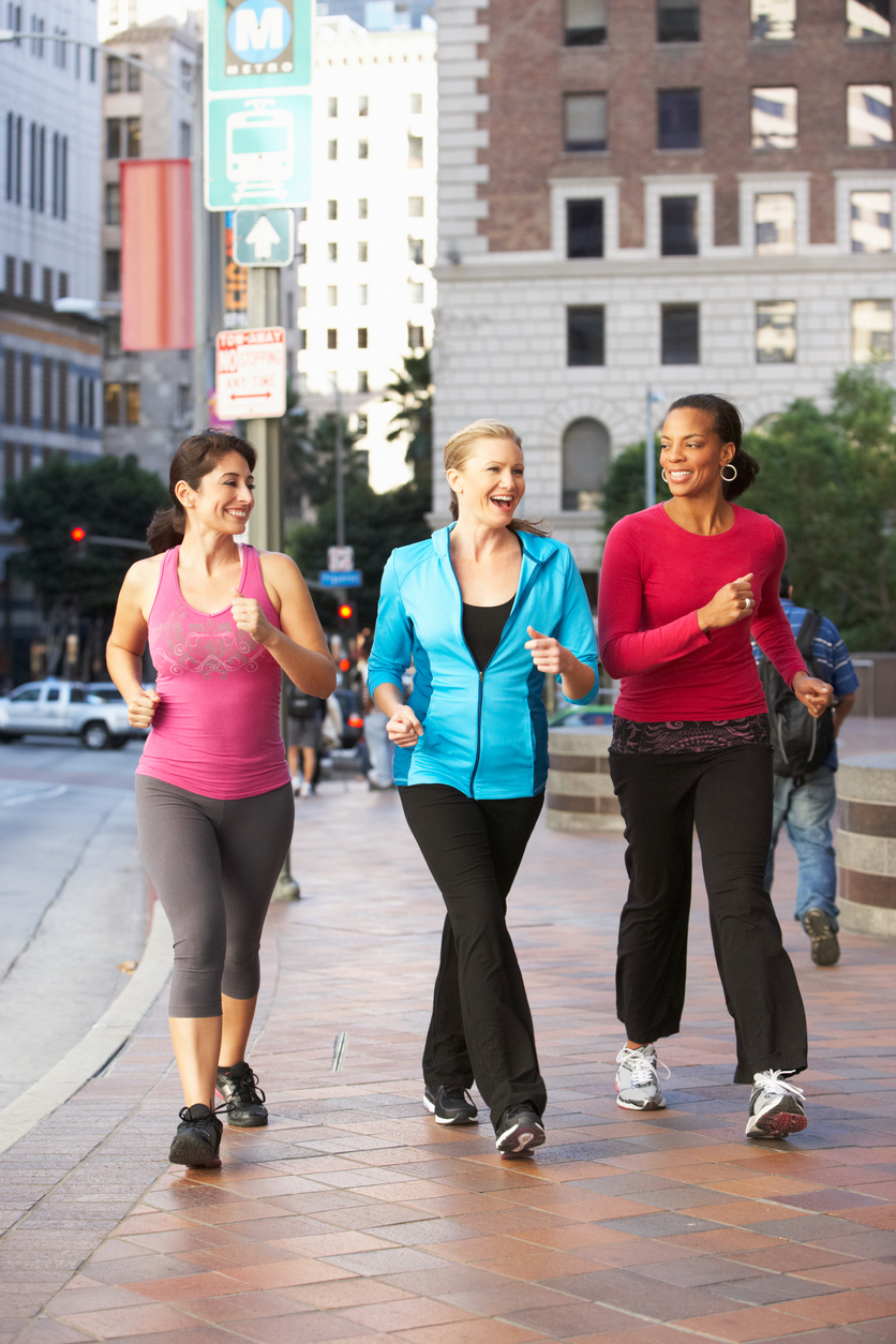 Walking women with healthy bones